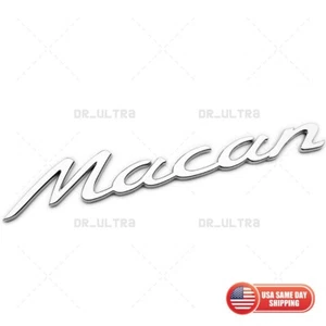 Mirror Chrome Macan Letters Rear Badge Emblem Look Deck Lid - Foto 1 di 5