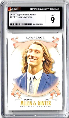 2021 Topps Allen & Ginter Trevor Lawrence CSG 9 - Image 1 of 2
