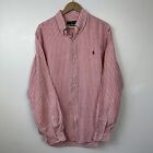 Polo Ralph Lauren Long Sleeved Striped Pink Shirt, 100% Linen, Size Mens Xl