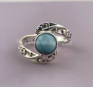 Natural Larimar Ring Gemstone Ring 925 Silver Handmade Ring Anniversary Rings - Imagen 1 de 9