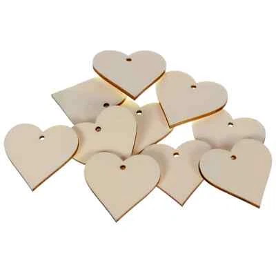Holz Herzen mit 1 Loch - Deko Basteln 1-50cm - Bild 1 von 2