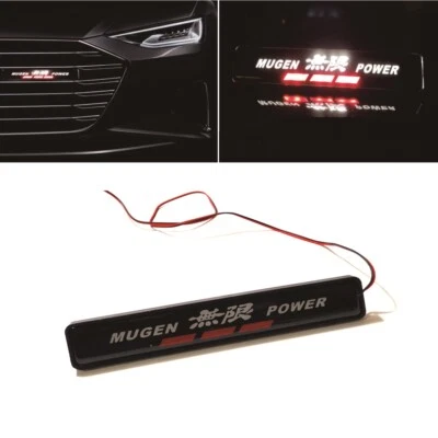 1Pcs JDM Mugen Power LED Light Car Front Grille Badge Illuminated Decal Sticker - Image 1 of 4