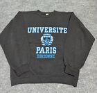 Sweat-shirt Vintage Sorbonne Paris Université Flock Imprimé Raglan Années 60 70 Années 80