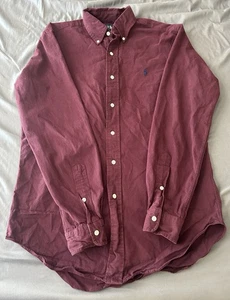 Ralph Lauren Men’s Small Maroon Long Sleeve Button Up Shirt - Picture 1 of 6
