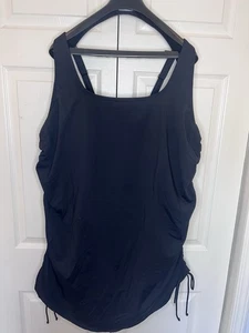 Lands End Badekleid Einteiler Badeanzug mit eckigem Ausschnitt Gr. 26 W schwarz neu ohne Etikett - Bild 1 von 10