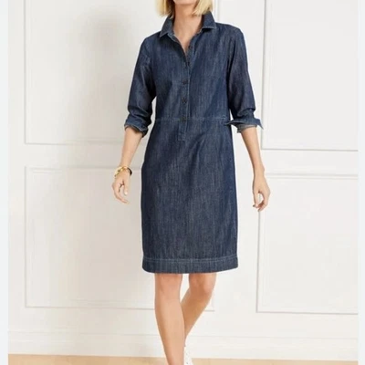 Talbots Denim Chambray denim Shirt Dress Long Sleeve 100% Cotton Plus size 20W - Image 1 of 4