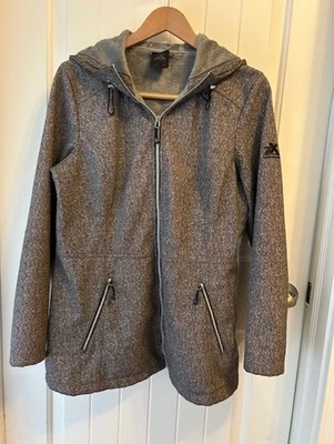 Abrigo de invierno Zero Xposur para mujer talla grande gris forrado de piel sintética y vellón (66) Foto 1 de 4