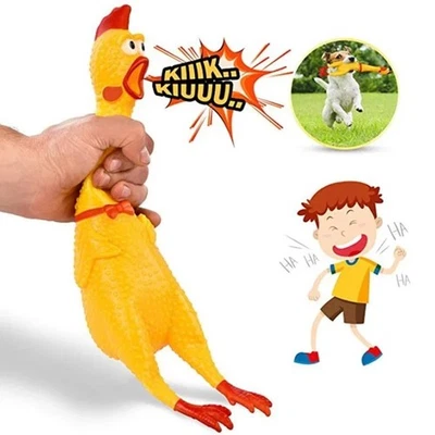 Creative Rubber Yellow Screaming Chicken Small Pet Squeaky Toy Pet Dog Chew Toys