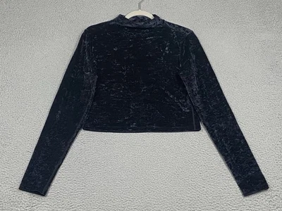 Top Lululemon Todo Alineado Manga Larga Recortado Terciopelo Aplastado Cuello Simulado Negro 12 Foto 1 de 4