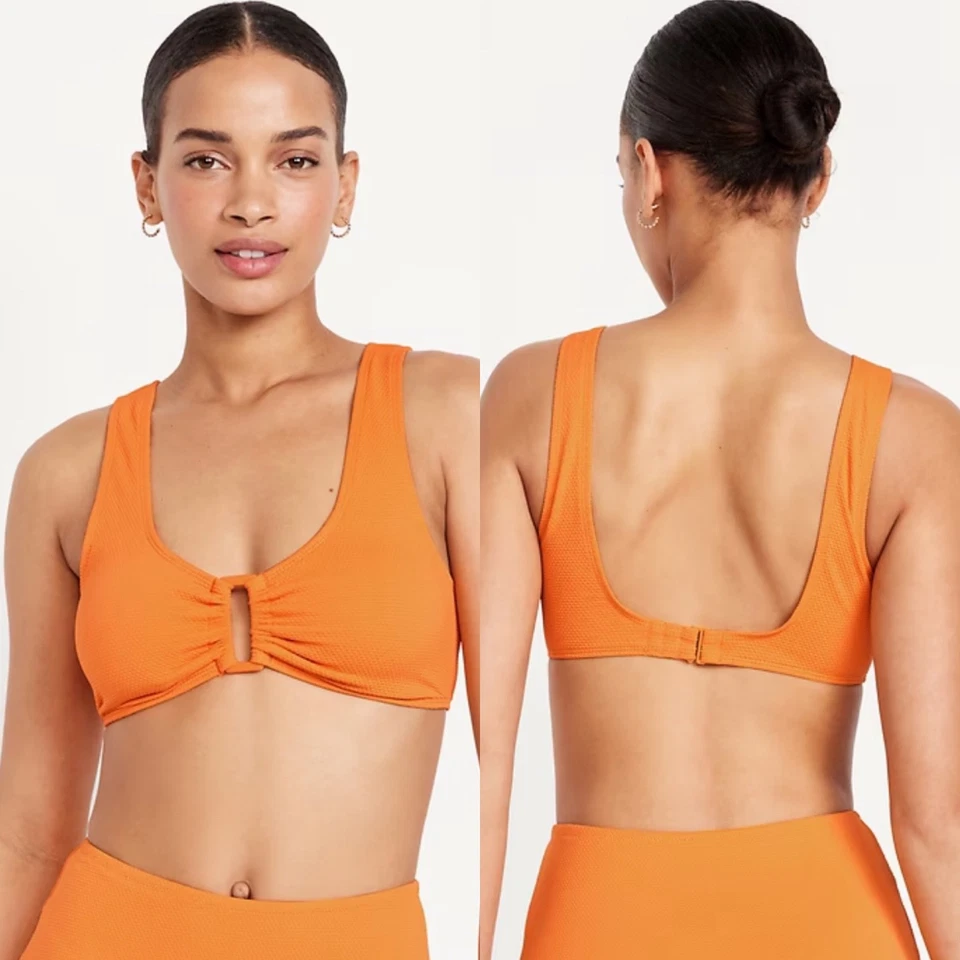 Top de baño Old Navy para mujer con textura naranja mandarina talla XXL o 3X (Plus) $25 Foto 1 de 4