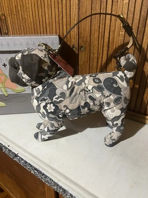 NUEVO Fuzzy Nation Azul Gris Paisley Pug Perro Cartera Bolso Bolsa con Etiqueta y Caja Original Foto 1 de 4