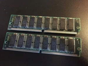 2x 32MB 8Mx32 FPM 72-pin 60ns Non-Parity SIMM Memory 64MB 8x32 Fast Page Mac PC - Picture 1 of 3