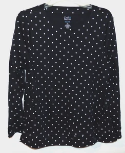 Croft & Barrow Women Size XXLLong Sleeve Shirt Cotton Blue Dotts - Picture 1 of 7