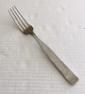 Bon Chef 18-10 Stainless Safari Dinner Fork Glossy Textured Zebra Print - Picture 1 of 4