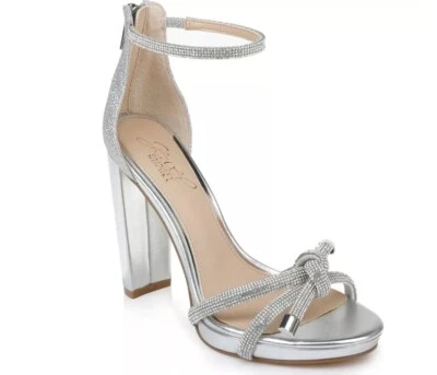 Jewel Badgley Mischka LEXIE Wedge Wedding Party Sandal, Silver 11 New No Box - Image 1 of 4