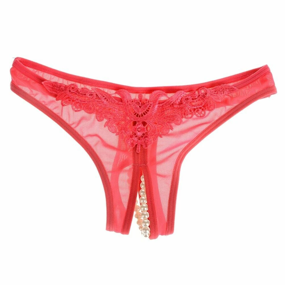 Mujeres Sexy Encaje Perla Calzoncillos Lencería Bragas Tanga Tanga Bragas Ropa Interior Foto 1 de 4