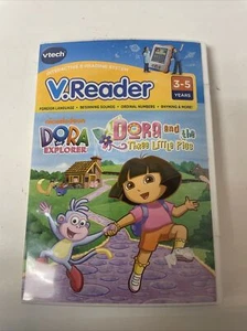 V.READER INTERACTIVE E-READING SYSTEM GAME DORA THE 3 LITTLE PIGS by Vtech New - Picture 1 of 2