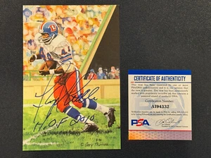 Floyd Little Signed Goal Line Art Card GLAC 🏈 HOF Auto 🔥 PSA COA AI94332 - Picture 1 of 5