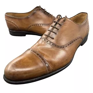 Paul Evans Herren Oxford Kappe Zehe Elegant Schuhe Größe 11 Braun Hergestellt in Italien - Bild 1 von 8