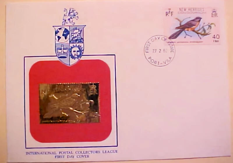 NUEVO HEBRIDAS LÁMINA DE ORO FDC 1980 Foto 1 de 1