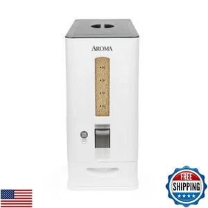 Aroma Housewares 27lbs Large Rice Dispenser, 7.25 x 16.5 x 16.5 inches, White - Picture 1 of 5
