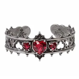 Alchemy Gothic Elizabethan Swarovski Crystal Heart Bangle • Local Stock • Gothic - Picture 1 of 5