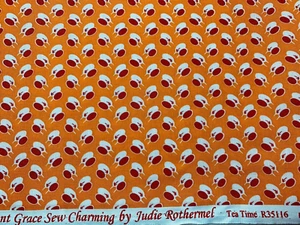Aunt Grace SEW CHARMING Tea Time Cups Judie Rothermel Cotton Fabric Marcus FQ - Picture 1 of 3
