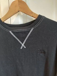 Vintage Stussy Pullover Pulli Sweatshirt schwarz Gr. M - Bild 1 von 8
