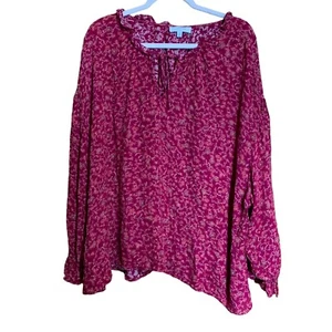 New Directions Tunic Top Womens 3X Multicolor Floral Print Artsy Popover Blouse - Picture 1 of 7