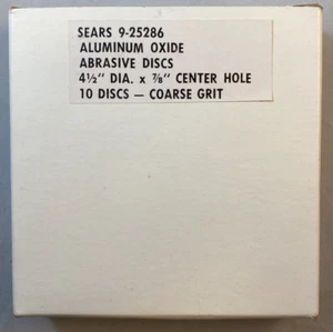 Sears Aluminiumoxid-Scheiben 4-1/2 Zoll Durchmesser 7/8 Zoll Mittelloch - 9-25286 grobe Körnung - Bild 1 von 2