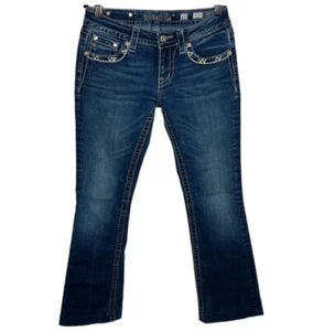 Miss Me Signature Boot Medium Wash Jeans Women's Size 27 HEMMED - Picture 1 of 7