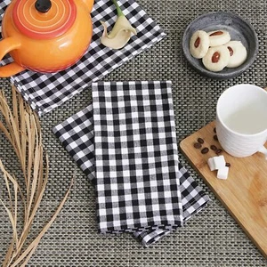Cotton Dinner Napkins, 100% Cotton (Size: 20x20 Inch), Checkered Napkins 6/pack - Picture 1 of 23
