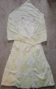 1950s Vintage Party Dress With Shawl Butter Yellow Cottage Maxi Praire XS/S - Picture 1 of 10