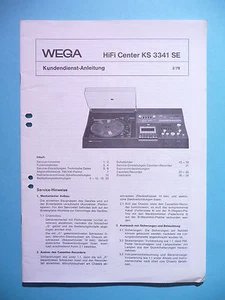 Service Manual-Anleitung für Wega KS 3341 Se ,ORIGINAL - Picture 1 of 1