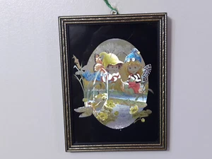 Wall Hanging Framed Fantasy Mythical Fairy Fairies Fairy Tale Foil Art Picture - Picture 1 of 11