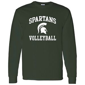 Michigan State Spartans Arch Logo Volleyball Long Sleeve T-Shirt - Forest