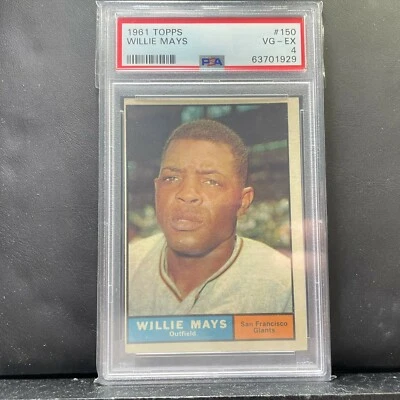 1961 Topps #150 Willie Mays San Francisco Giants Outfield PSA en muy buena condición-ex 4 (929) Foto 1 de 4