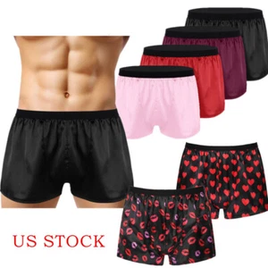 Men Pajamas Shorts Loose Short Pants Casual Homewear Sleepwear Silk Soft Trunks - Picture 1 of 76