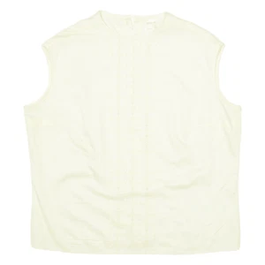 Vintage KETAT SATIN Womens Blouse Vest Yellow Sleeveless 90s M - Picture 1 of 6