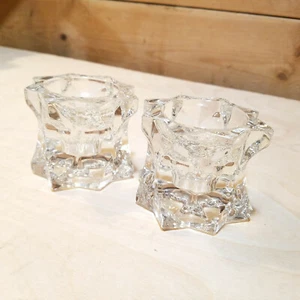 2 Candelabros Mikasa Estrella Brillante Cristal Transparente Luz de Té 2.5"- Granero Elegante - Imagen 1 de 12