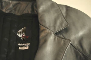 Vtg Tibor Leathers Womens met grey trench button coat size Small Thinsulate USA - Picture 1 of 12