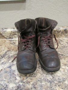 WWII US Army size 11 pair of brown leather ankle boots US Army marked soles
