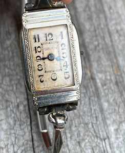 Orologio da polso donna vintage Gruen Guild anni 20 14 carati oro extra riempito 15 gioielli - Foto 1 di 13