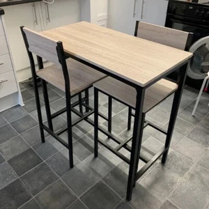 Breakfast Bar Table And Stools Kitchen Dining Room Industrial Furniture Modern - Picture 1 of 8