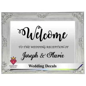 Welcome Wedding Mirror Decal Sign Graphic Venue Decor Sticker Removable - Picture 1 of 2