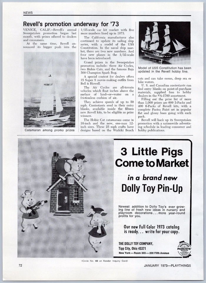 Dolly Toy Co 1973 anuncio de colección 3 cerditos pin up decoración de guardería sala de juegos Foto 1 de 1