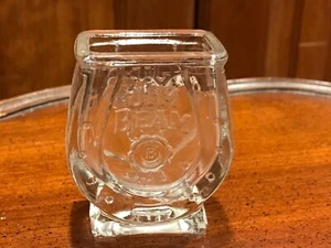 Soporte para palillo de dientes de vidrio transparente Jim Beam herradura B en flor 2 1/2"x 2"x 1 1/8" - Imagen 1 de 4