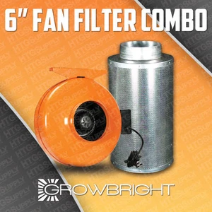 6" CARBON AIR FILTER COMBO INLINE FAN EXHAUST inch SIX blower Odor Control  - Bild 1 von 1