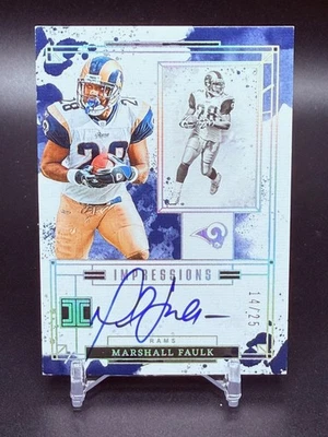 2025 Panini Impeccable IMPRESSIONS AUTO SP Marshall Faulk #II-MFK - /25 - Image 1 of 2