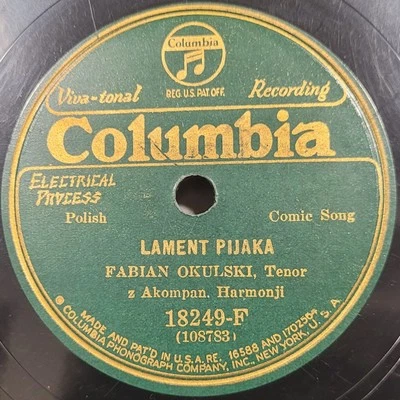 HEAR👂Polish Fabian Okulski Drunkard's Lament Krakowiaki Makowiaki Columbia 78 - Image 1 of 4